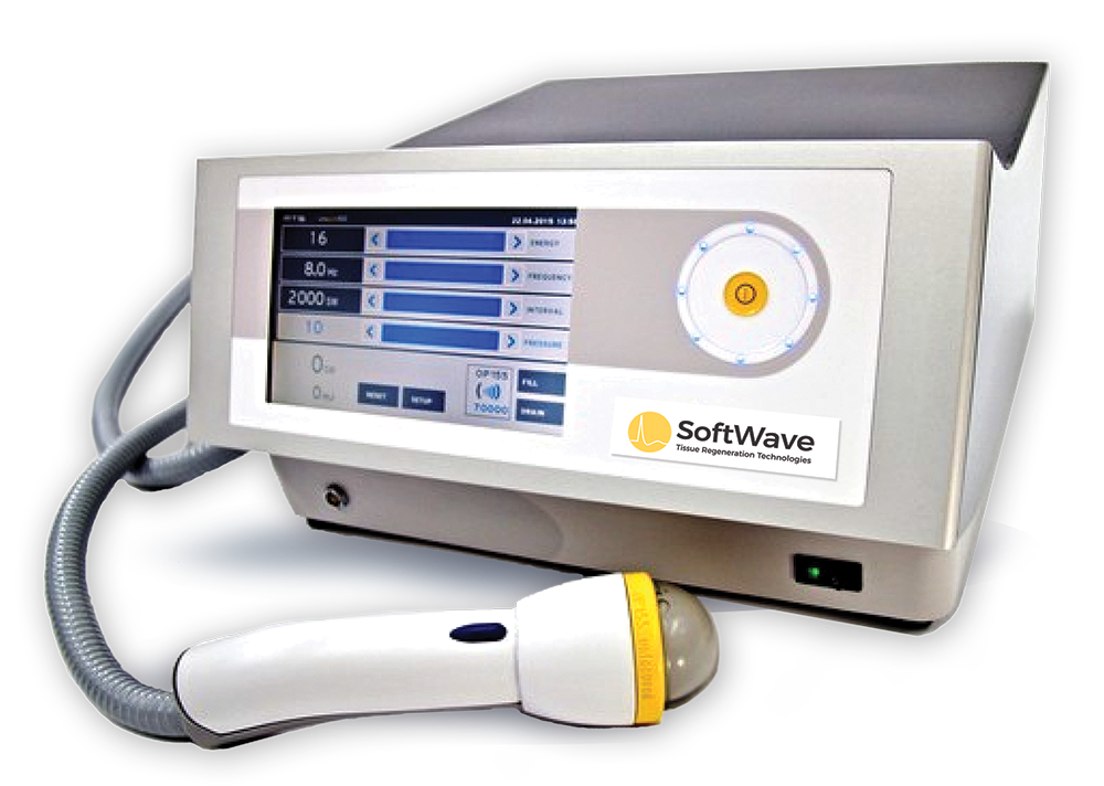 Dr. Tyrance performing SoftWave shockwave therapy for pain at TOSM, Delray Beach, FL